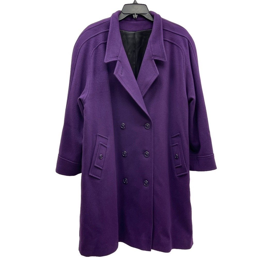 Studio vogue 100% wool coat size 14 Petite double breasted long coat